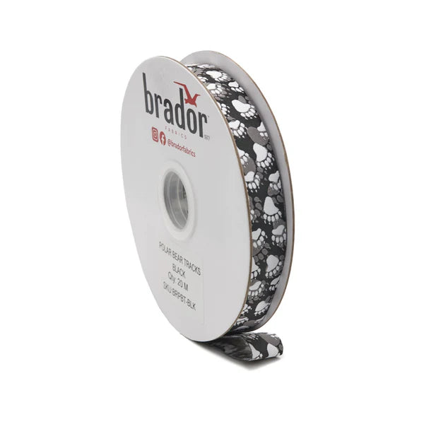 Arctic Collection® Braid / Ribbon - Polar Bear Tracks Black