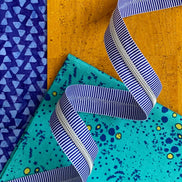 Blue Stripe Zipper Tape with Nickel teeth
