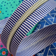 Blue Stripe Zipper Tape with Nickel teeth