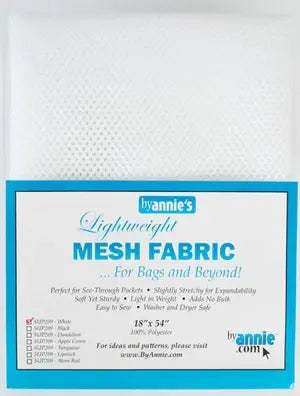 Lightweight mesh fabric packaging with 'by Annie' branding on a white background