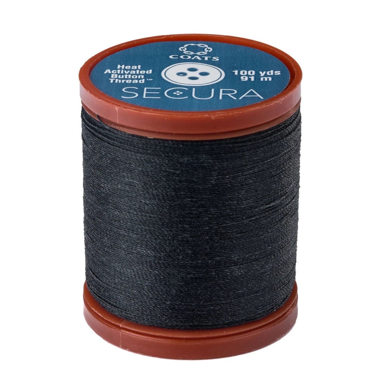Secura Heat Activated Button Thread 100yds Black