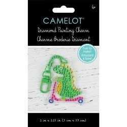 Dino Scooter Diamond Painting Key Chain Kit