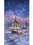 Winter Snowy Chapel Panel 24" x 44"