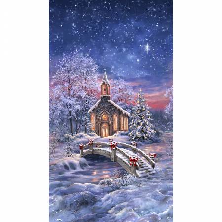 Winter Snowy Chapel Panel 24