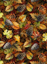 Autumn Packed Fall Leaves 108in Wide Back