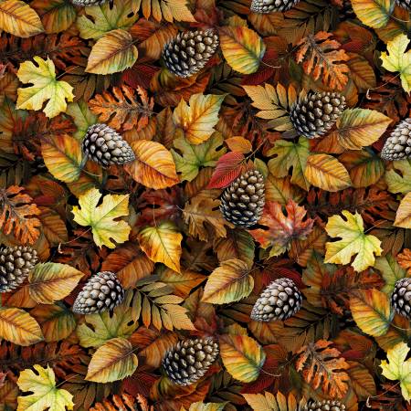 Autumn Packed Fall Leaves 108in Wide Back