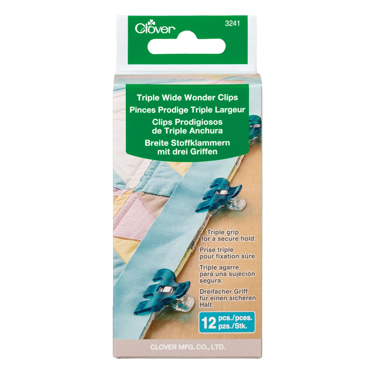 Clover Triple Wide Wonder Clips 12 ct