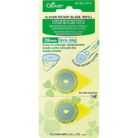 Clover Rotary Blade Refill - 28mm 2 pk