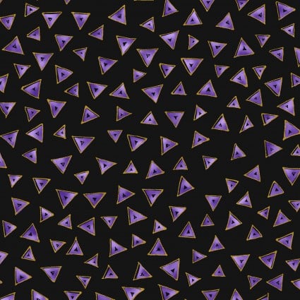 Laurel Burch Basic Triangle Black Gold Metallic