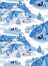 Clearance Snowville Winter Toile Blue