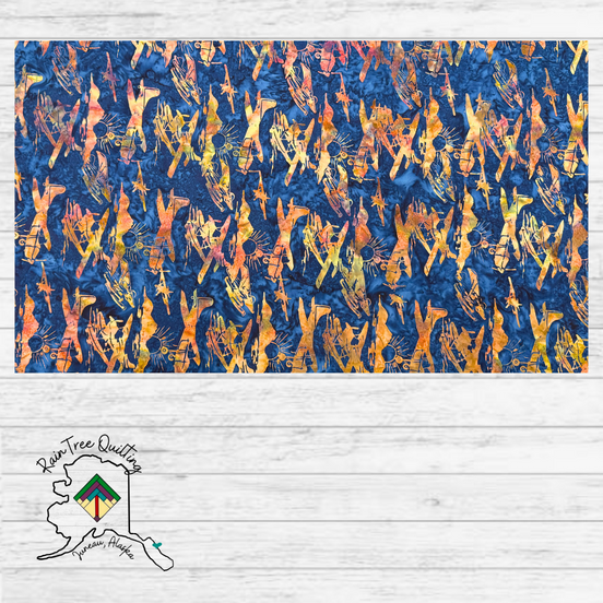 Bali Batik Chop Custom Alaska Planes Blue