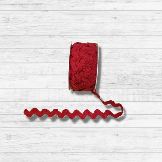 5/8in in Cotton Ric Rac Red