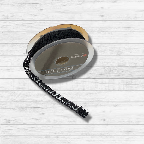 Frou Frou Crochet Lace 12mm Black