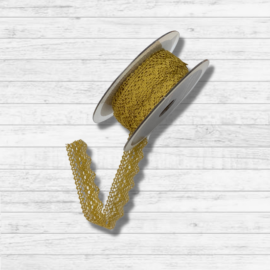 Frou-Frou Crochet lace 25mm Gold