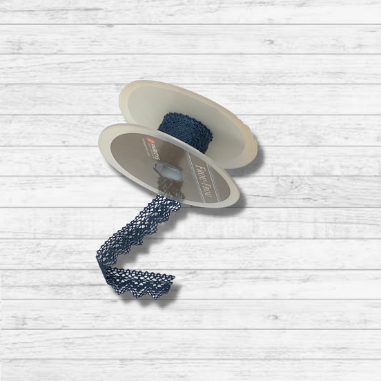 Frou Frou Crochet Lace 25mm Blue/grey 2