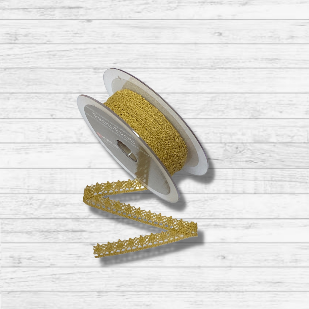 Frou Frou Crochet Lace 12mm Gold