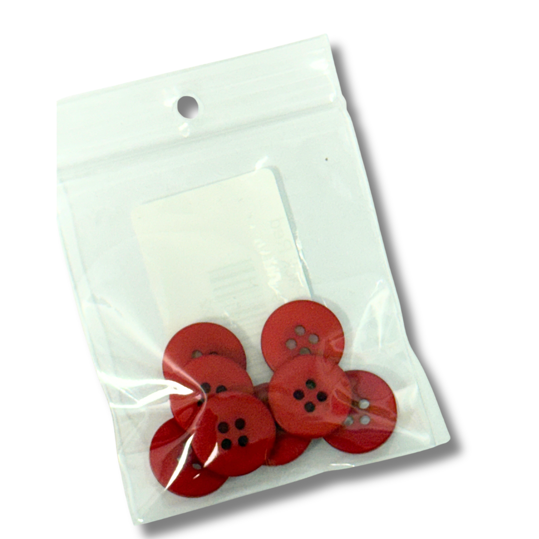 Buttons - 8 Pack Red