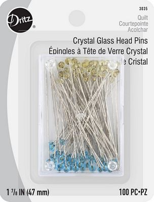 Dritz Crystal Glass Head Pins 1 7/8in