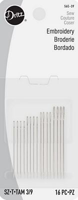 Dritz Hand Embroidery Needles Sz3/9