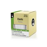 1in White Flat Non-Roll Elastic White