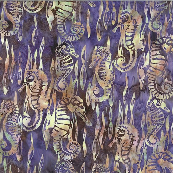 Bali Batik by Wildfire Designs Alaska Seahorses Eggplant