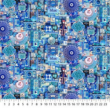 Color Collage II Blue COLLAGE