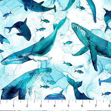 Deep Blue Whales White Multi