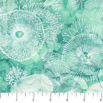 Deep Blue Sea Flowers Lt Teal Multi