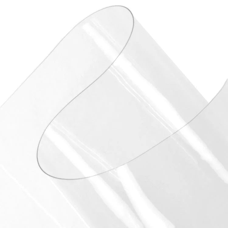 Clear plastic sheet on a white background