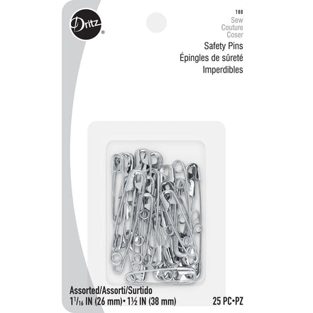 Dritz Pins Nickel 25ct Assorted Sizes