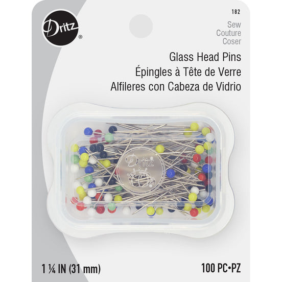 Dritz Glass Head Pins 1.25in