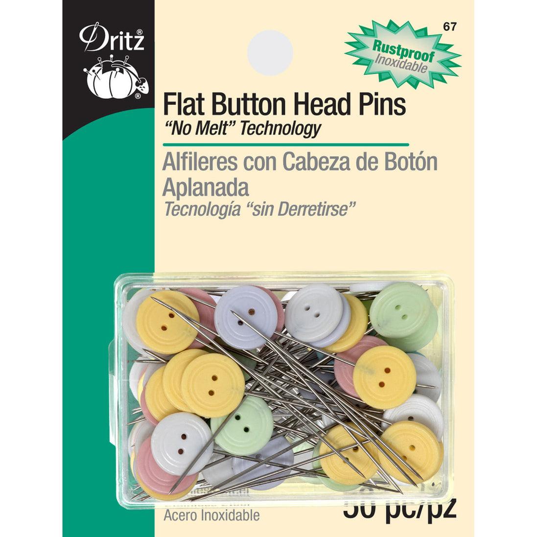 Dritz Flat Button Head Pins