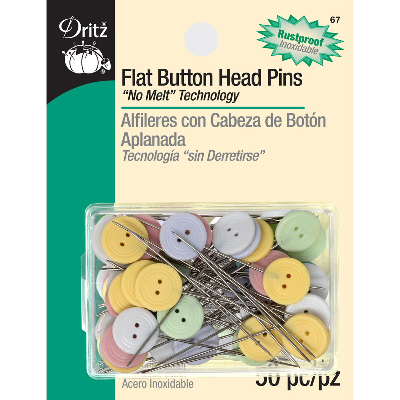 Dritz Flat Button Head Pins