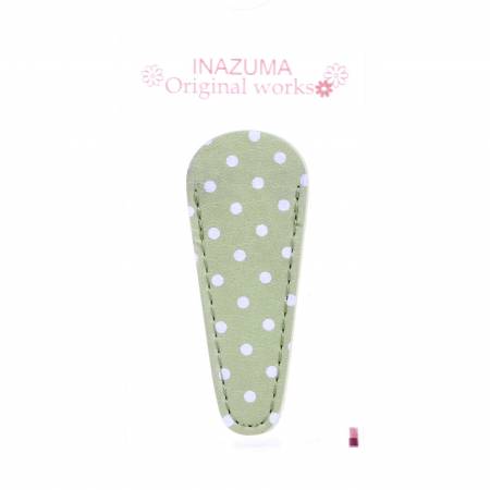 Leatherlike Polka Dot Embroidery Scissors Case Light Green