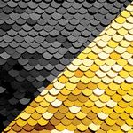 Sequin Fabric 25 in x19 in Black Gold