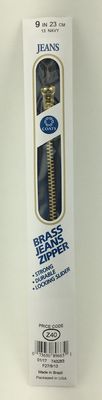 Brass Jeans Zipper 9" Navy