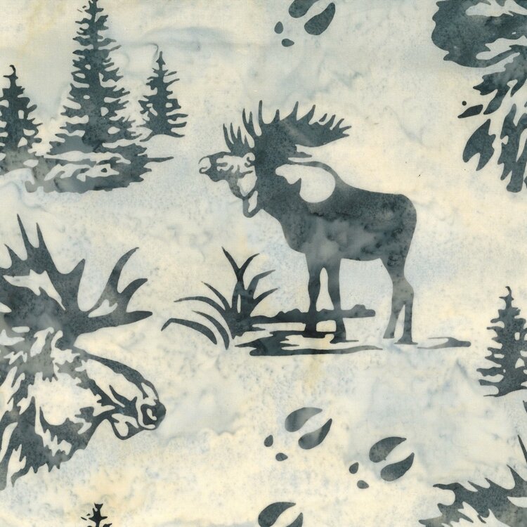 Hoffman Batik Moose and Prints December