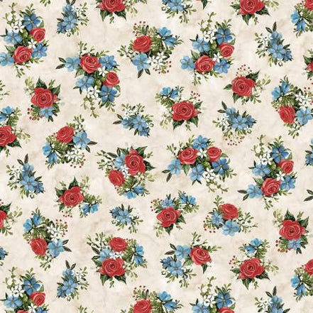 Farmhouse Americana Tossed Flower Bunches Patriotic