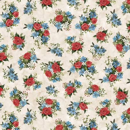 Farmhouse Americana Tossed Flower Bunches Patriotic