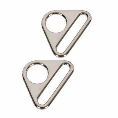 By Annie 1.5" Nickel Triangle Rings 2pcs