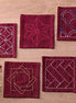 Sashiko Tsu Sampler Coaster - Red