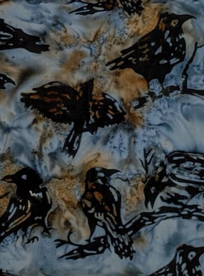 Hoffman Alaskan Batik Black Ravens on Blue