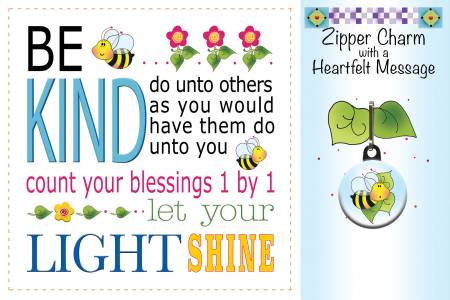 Zipper Charm Message Be Kind