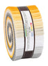 Roll of Kona Cotton fabric strips with a white background