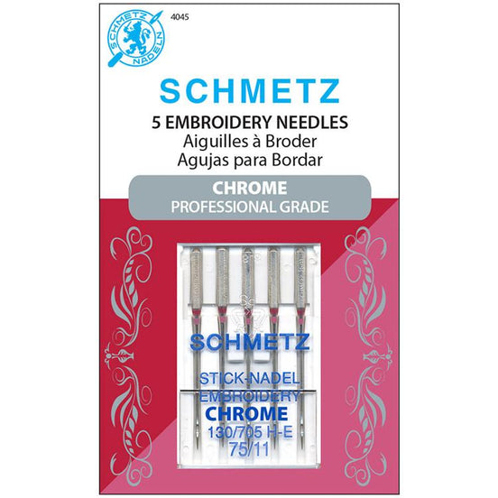 Schmetz Chrome Embroidery Needle 75/11 5pk