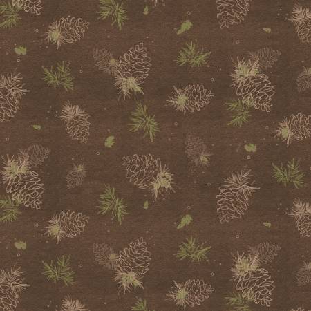 Lodge Life Pinecone Linework Toss Brn