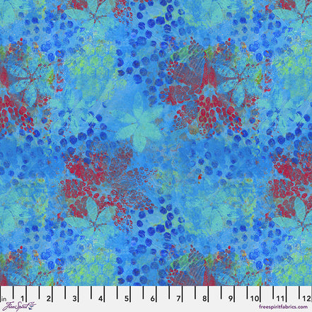 Sue Penn Wide Back Flowery - Blue || Celebrate! Minky
