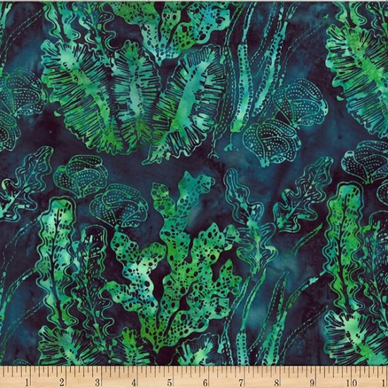 Jelly Fish Batiks Seaweed Emerald