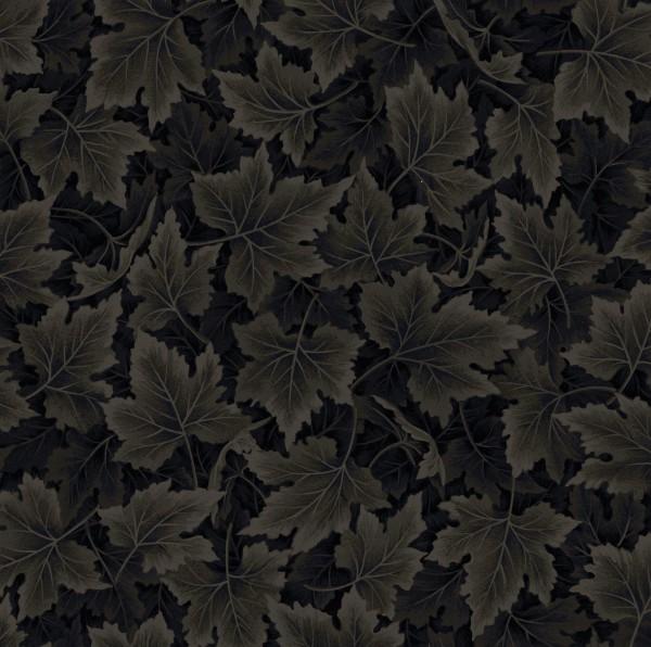 Kona Bay Charcoal Tonal Maple Leaves