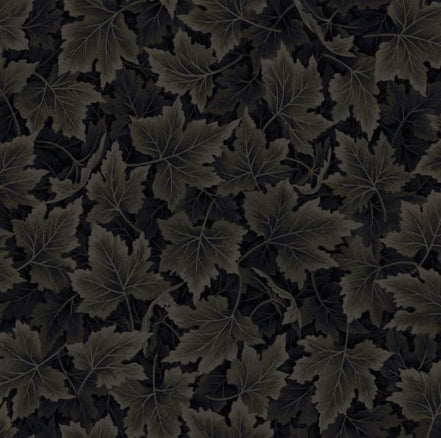 Kona Bay Charcoal Tonal Maple Leaves